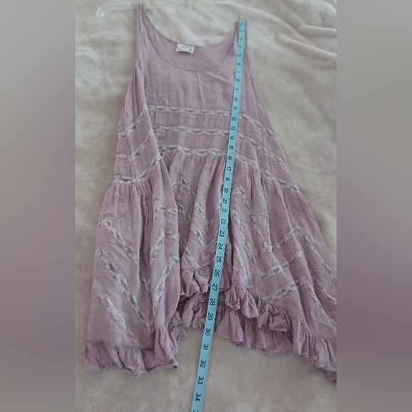 Intimately Free People XS Dusty Purple Voile Lace Polka Dot Trapeze Slip Dress - Picture 9 of 11